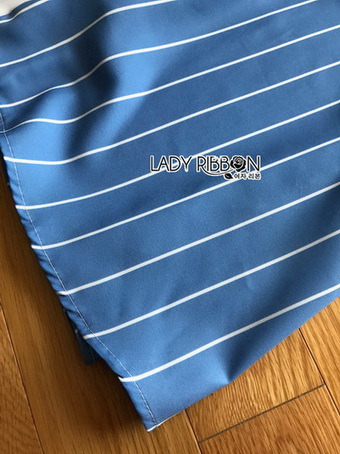 Two-Tone Striped Twisted Lady Ribbon Dress