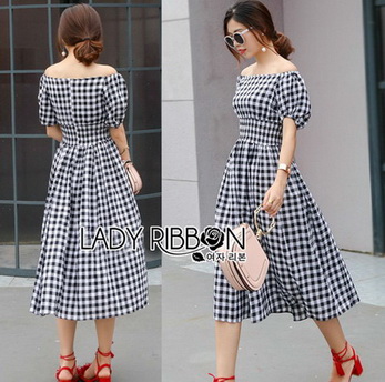 Lady Eva Country Style Check Cotton Dress