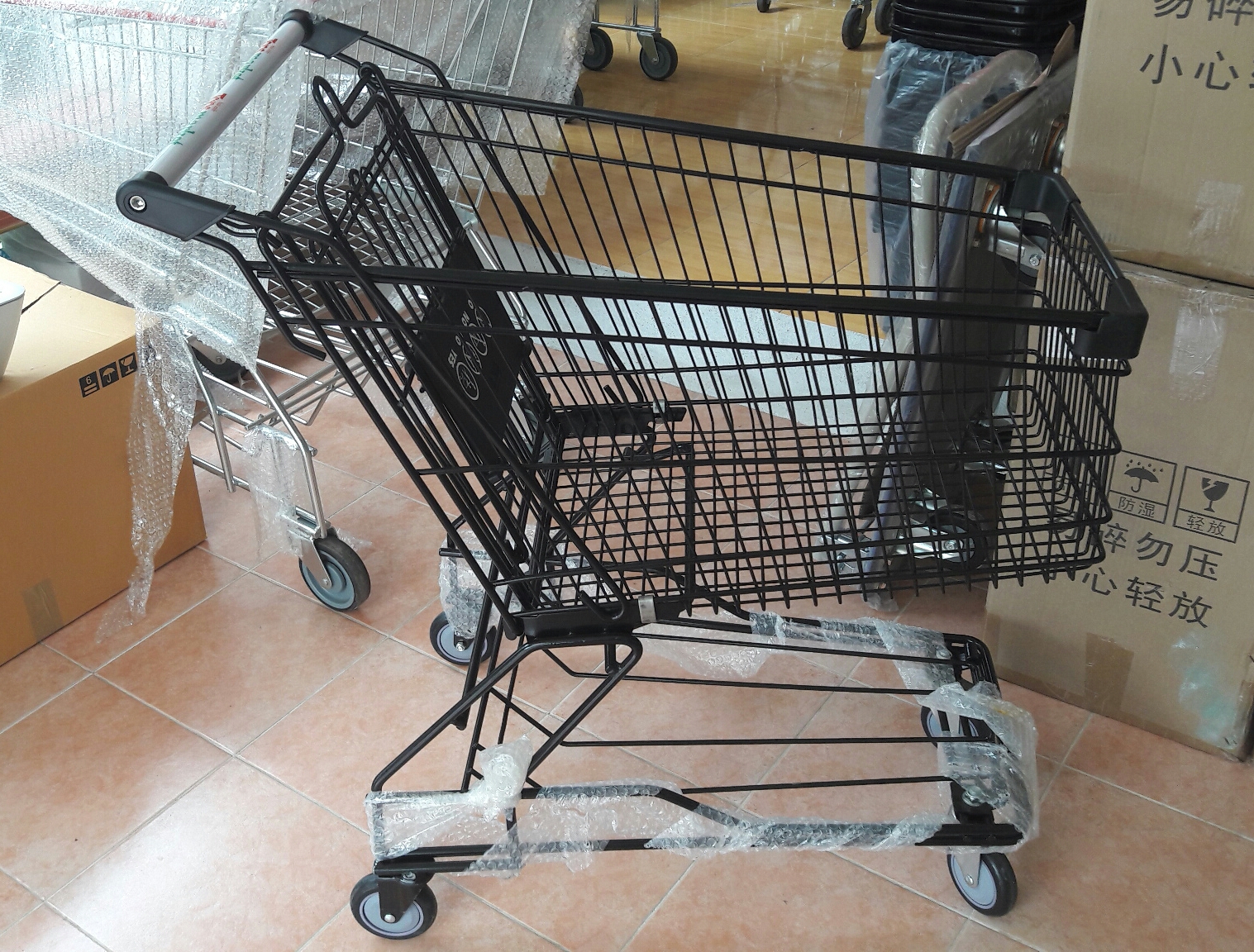 รถเข็น 100 ลิตร ชุบสีดำ