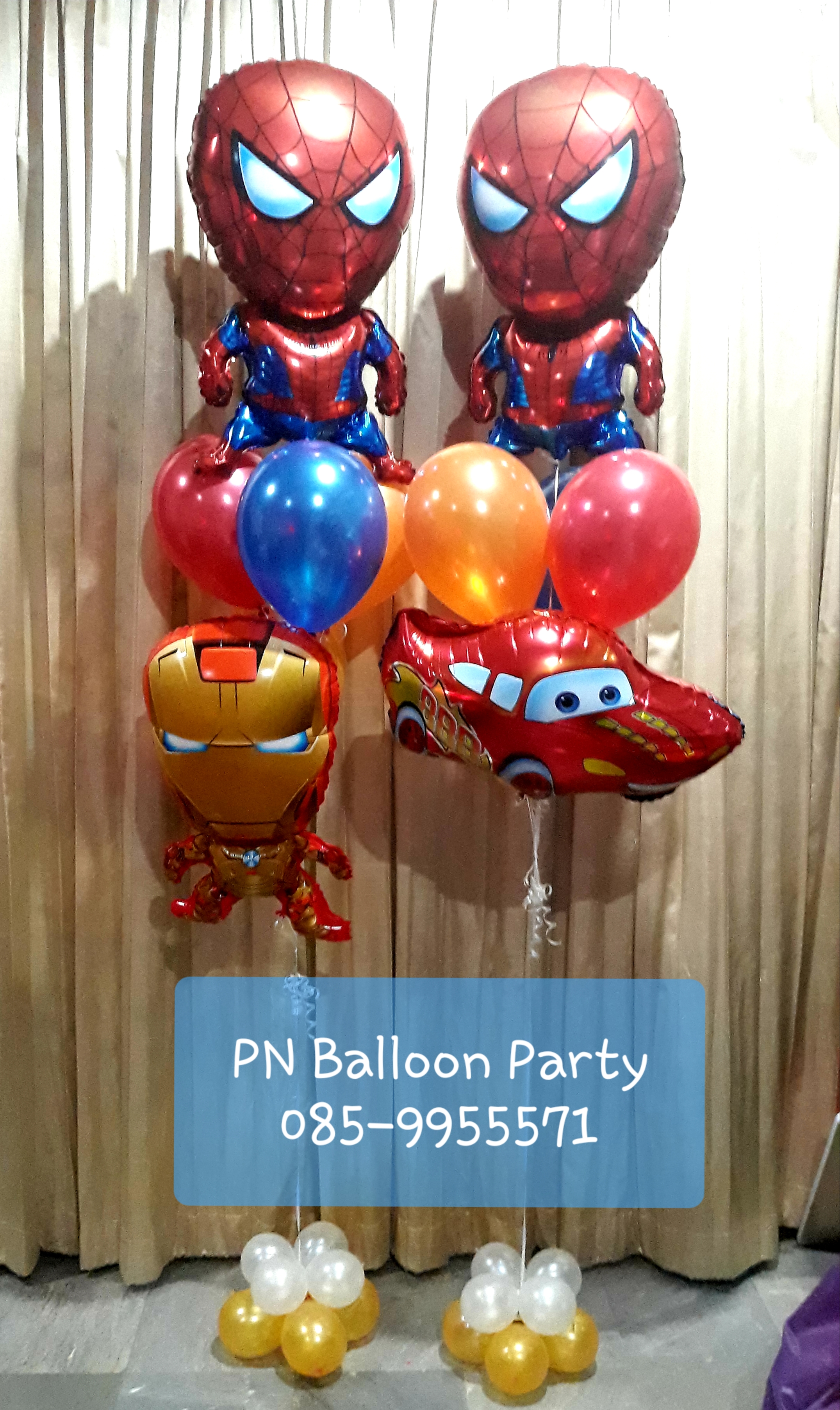 ช่อลูกโป่งสไปเดอร์แมน จำนวน 2 ช่อ Set of Spiderman balloons
