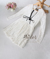 ST18310716 🍀สินค้าพร้อมส่ง🍀 한국에 의해 설계된 2sister made , Embroid little white lace portrait tie