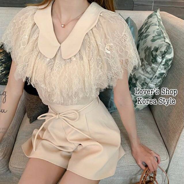 เสื้อลูกไม้แต่งระบายมีซับใน
