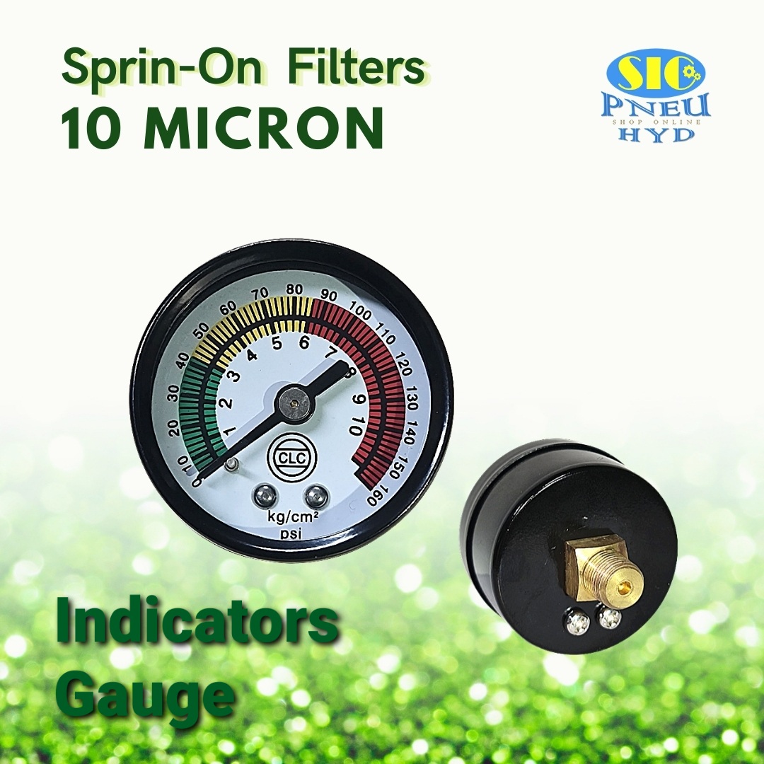 CF-IG Indicators Gauge 0-10kgf/cm2 เกจวัดการอุดตัน ไส้กรองไฮดรอลิค : CLC