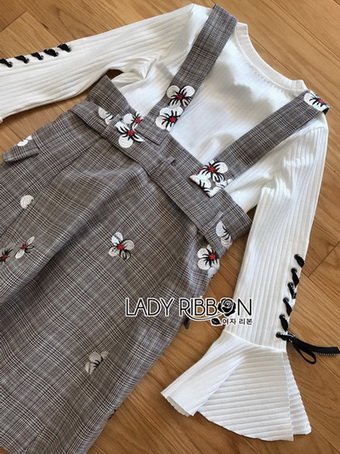 Lady Suit Dress Over White Blouse