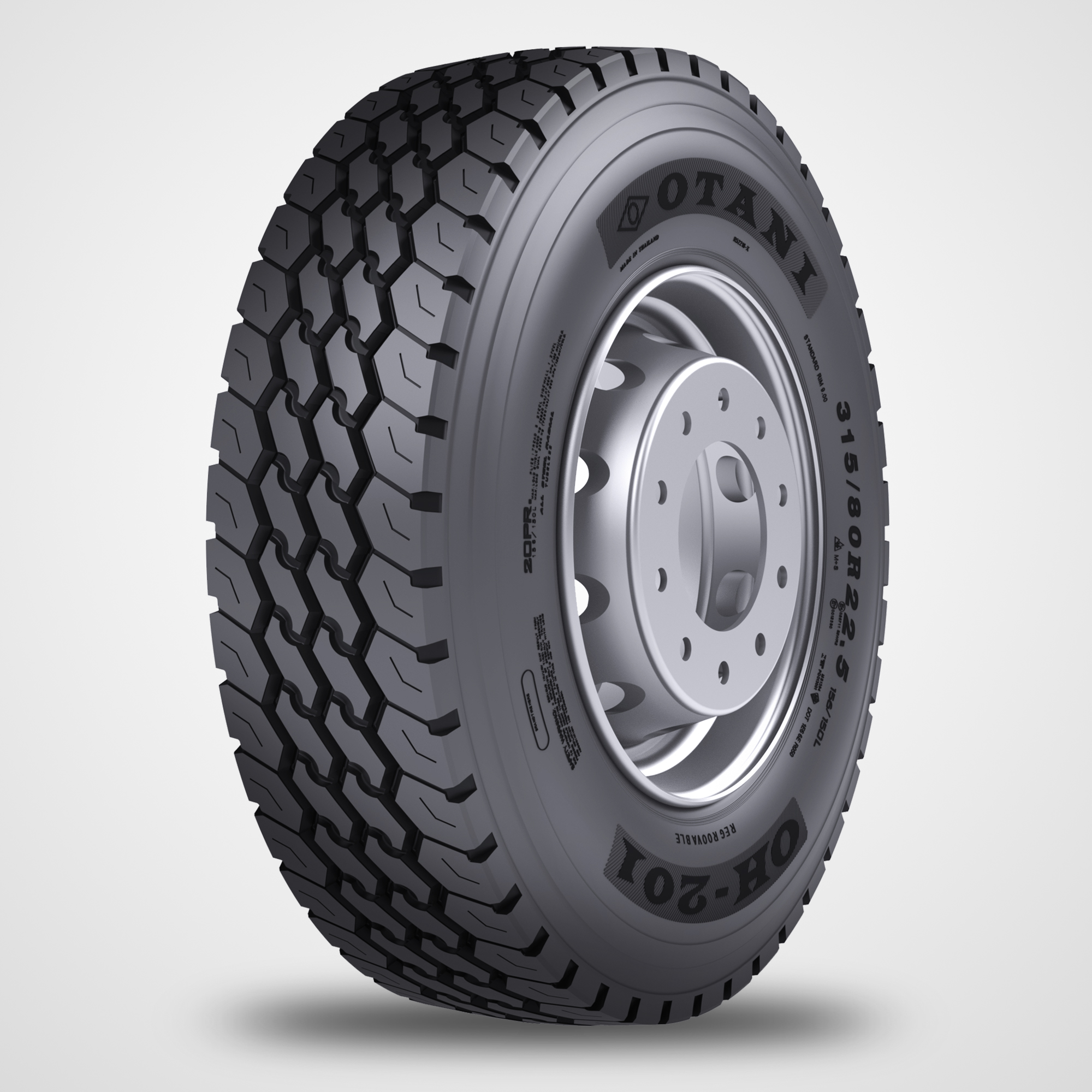 ยางรถบรรทุก เรเดียล ขนาด 295/80R22.5 รุ่น OH201 ยี่ห้อ OTANI