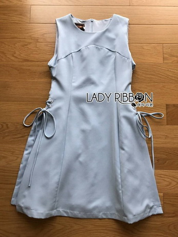 Lady Megan Lace-Down A-Line Baby Blue Dress