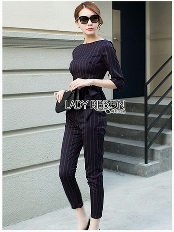 Lady Anne Smart Casual Striped Crepe