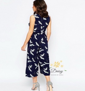 Cullote Jumpsuit ชุดจั๊มสูทสกรีนลายหงส์