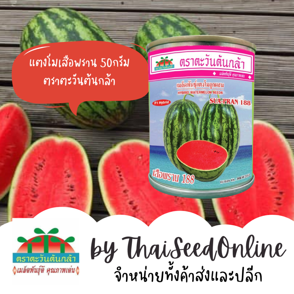 Advance Seeds(ตราตะวันต้นกล้า) ADV Exp. 6/69 กป 50กรัม เมล็ดพันธุ์ แตงโมเสือพราน 188 ตราตะวันต้นกล้า Watermelon
