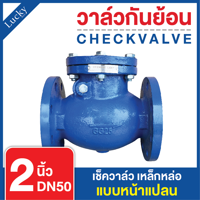 เช็ควาล์ว (Check Valve) เช็ควาล์วเหล็กหล่อ แบบหน้าแปลน ขนาด 2 นิ้ว
