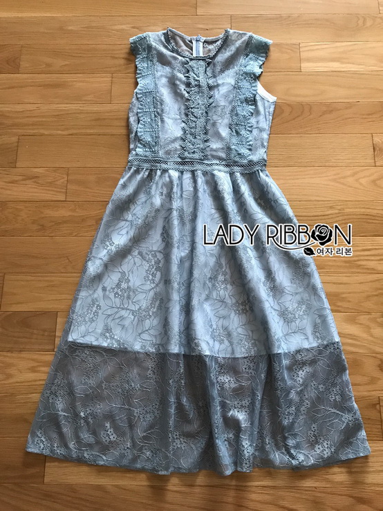 เดรสสั้นผ้าลูกไม้สีฟ้าสดใสสไตล์ซัมเมอร์