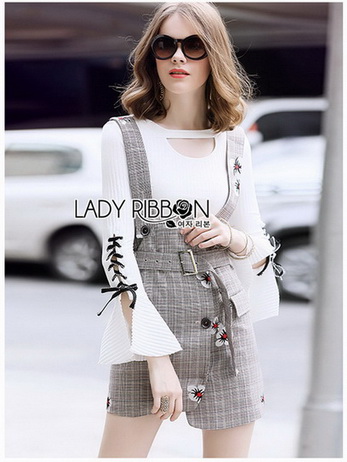 Lady Suit Dress Over White Blouse