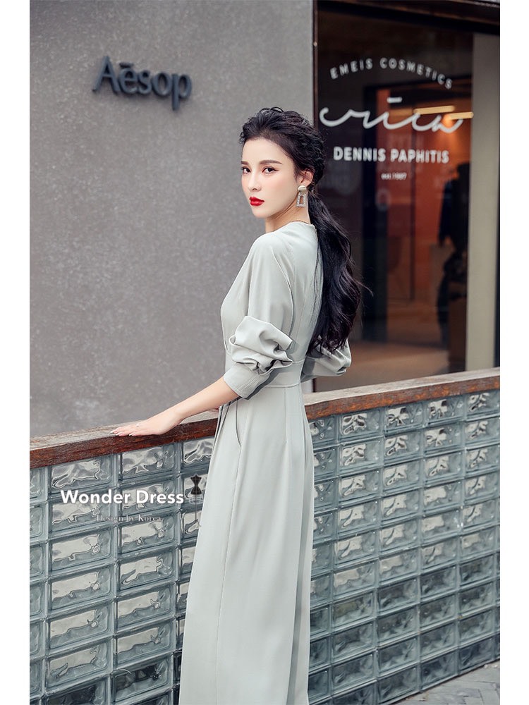 จั๊มสูทรทรงสวยสีเขียวไข่มุก