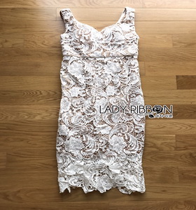 ady Ribbon Angelica White Guipure Lace Dress เดรสผ้าลูกไม้สีขาว