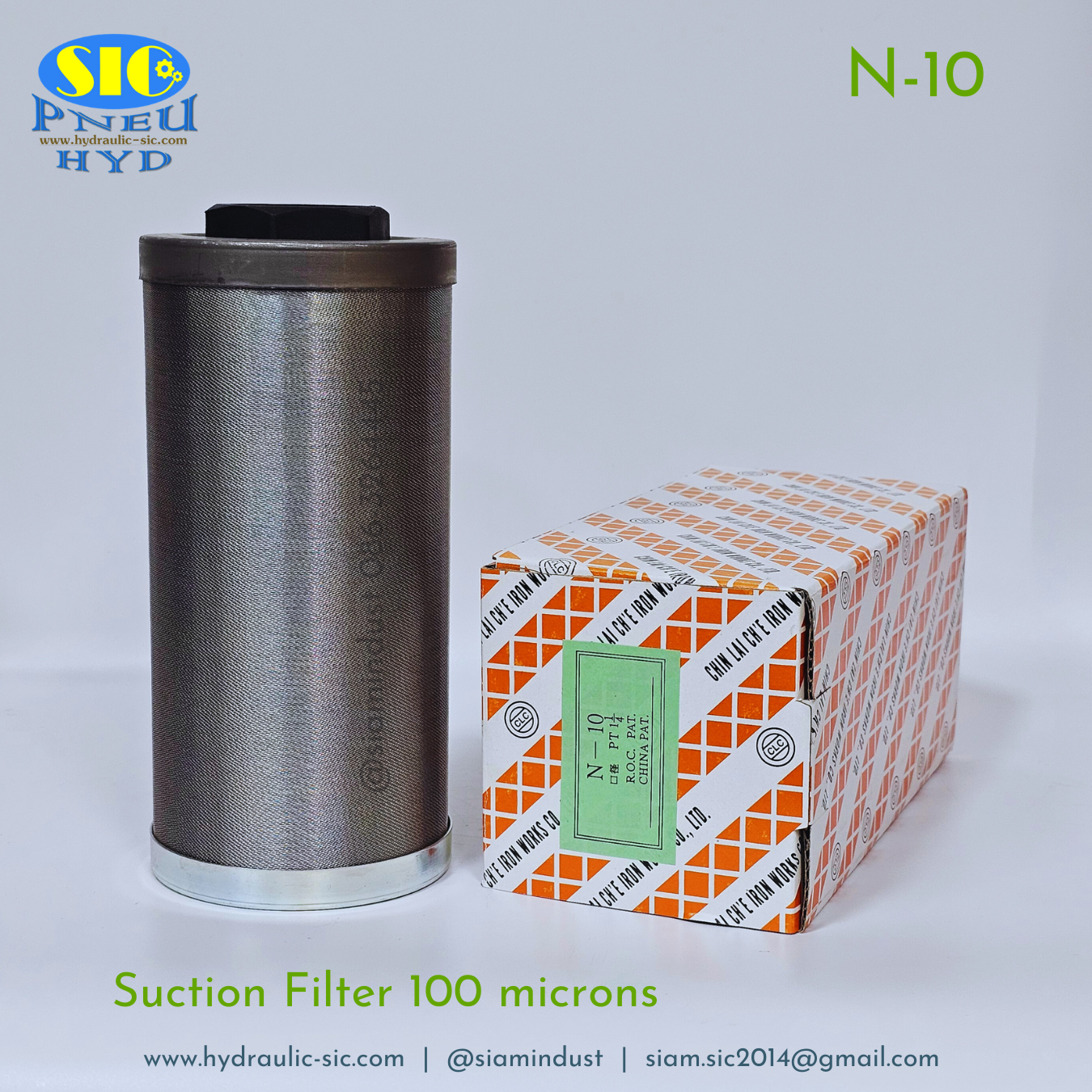 N-06,N-08,N-10,N-12,N-16 Suction Filter 100 micron กรองไฮดรอลิค กรองขาดูด กรองสแตนเลส
