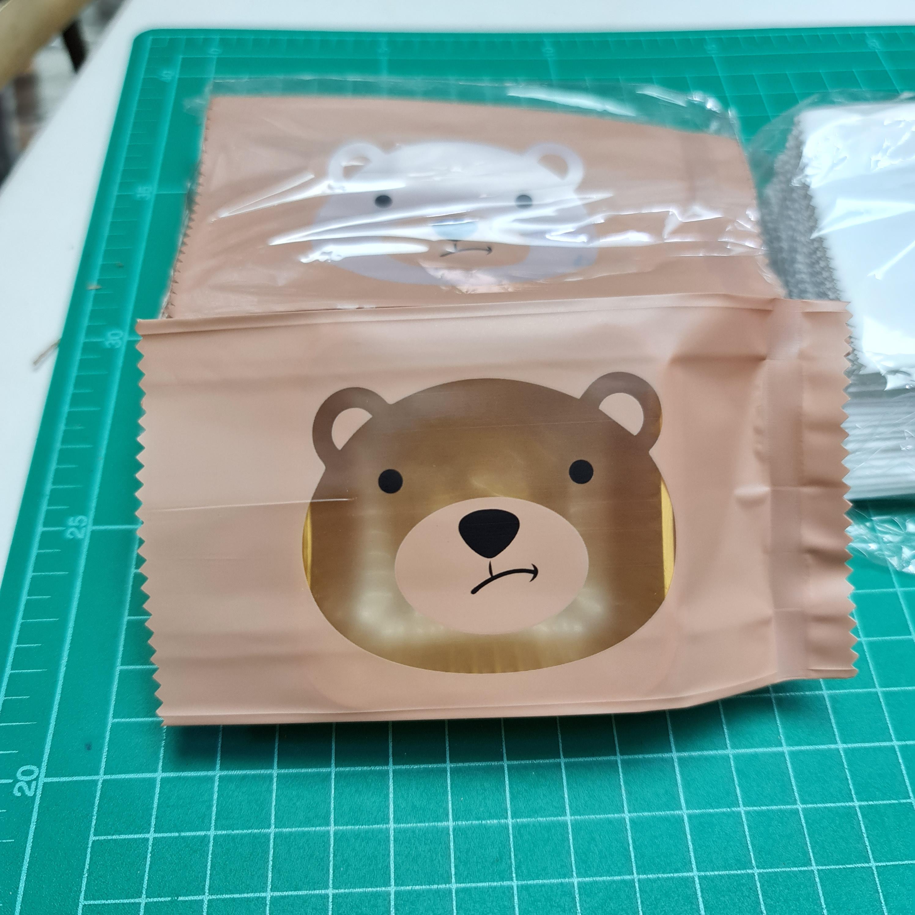 ถุงซีล ขยายข้าง 6.5×12+2.7cm. ลายกระต่าย/หมี 98-100ใบ ถุงขนม ถุงเบเกอรี่ ถุงพลาสติก bbpo j12