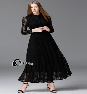 Long dress. ลูกไม้ดำผ้านุ่มลื่นไม่คัน
