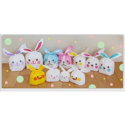 ชุด1/4 ถุงหูกระต่าย 13*22+6cm. 50ใบ/แพ๊ค/1ลาย ถุงคุ๊กกี้ ถุงขนมเปี๊ยะ เลือกลายได้ พลาสติก แพ็คเกจ เบเกอรี่ j12