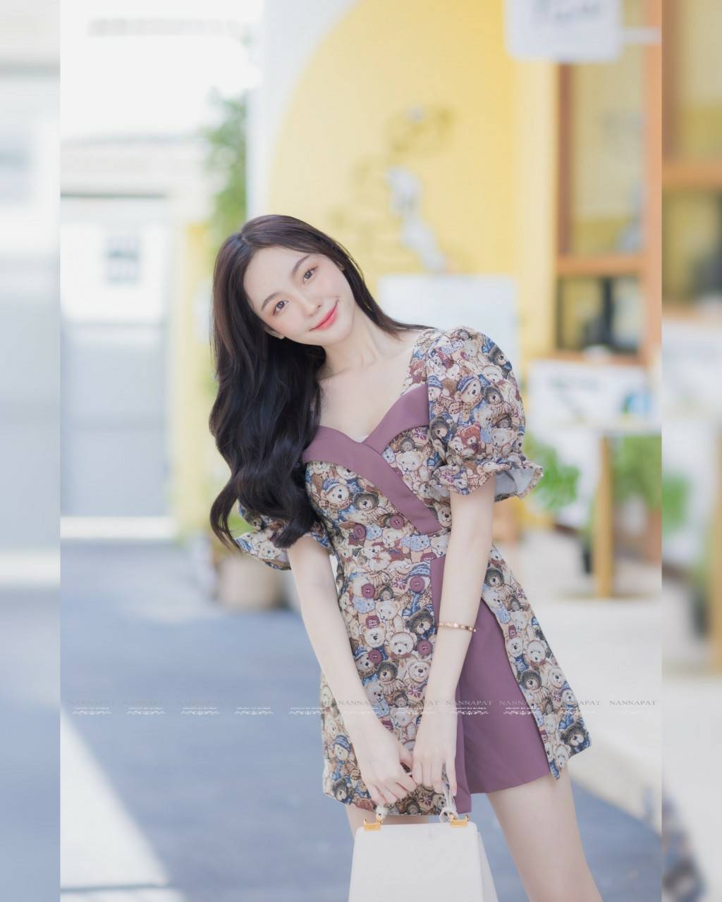 จั้มป์สูทผ้าทอลายหมี