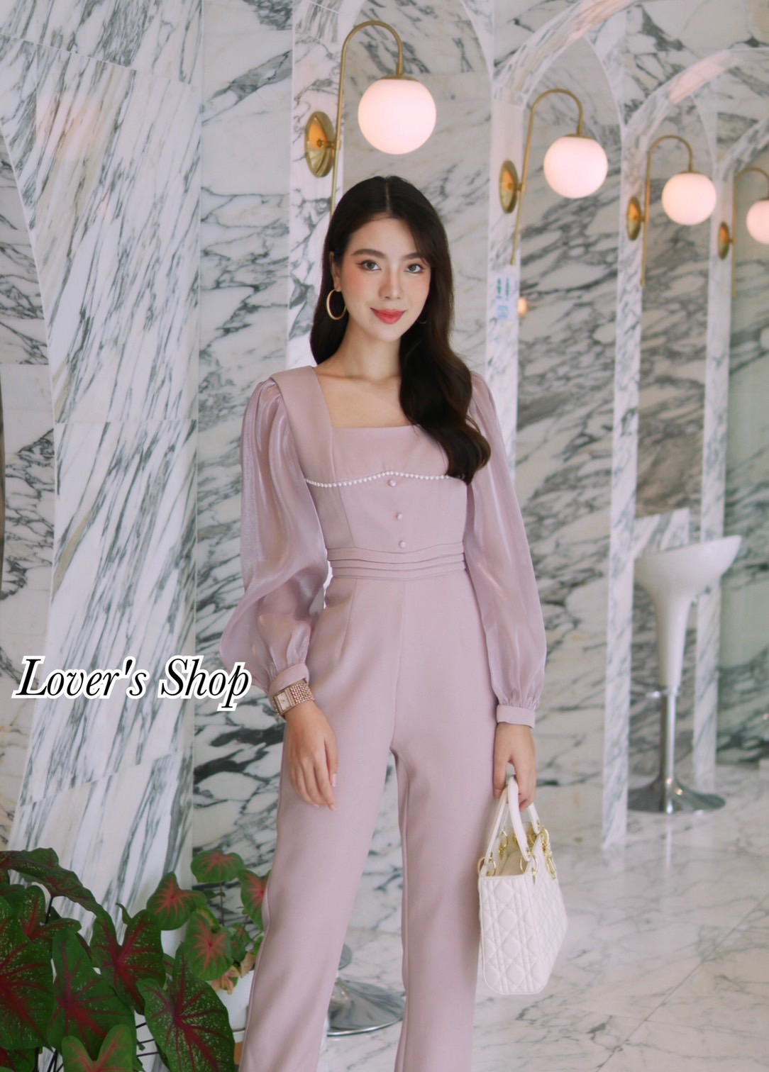 จั้มสูทกางเกงขายาว ลุคสวย