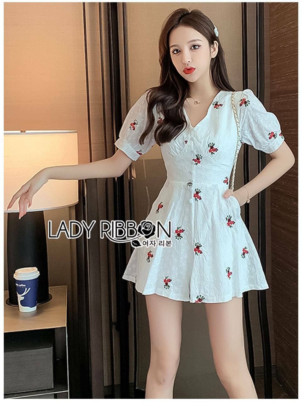 Playsuit เพลสูทคอตตอนสีขาว