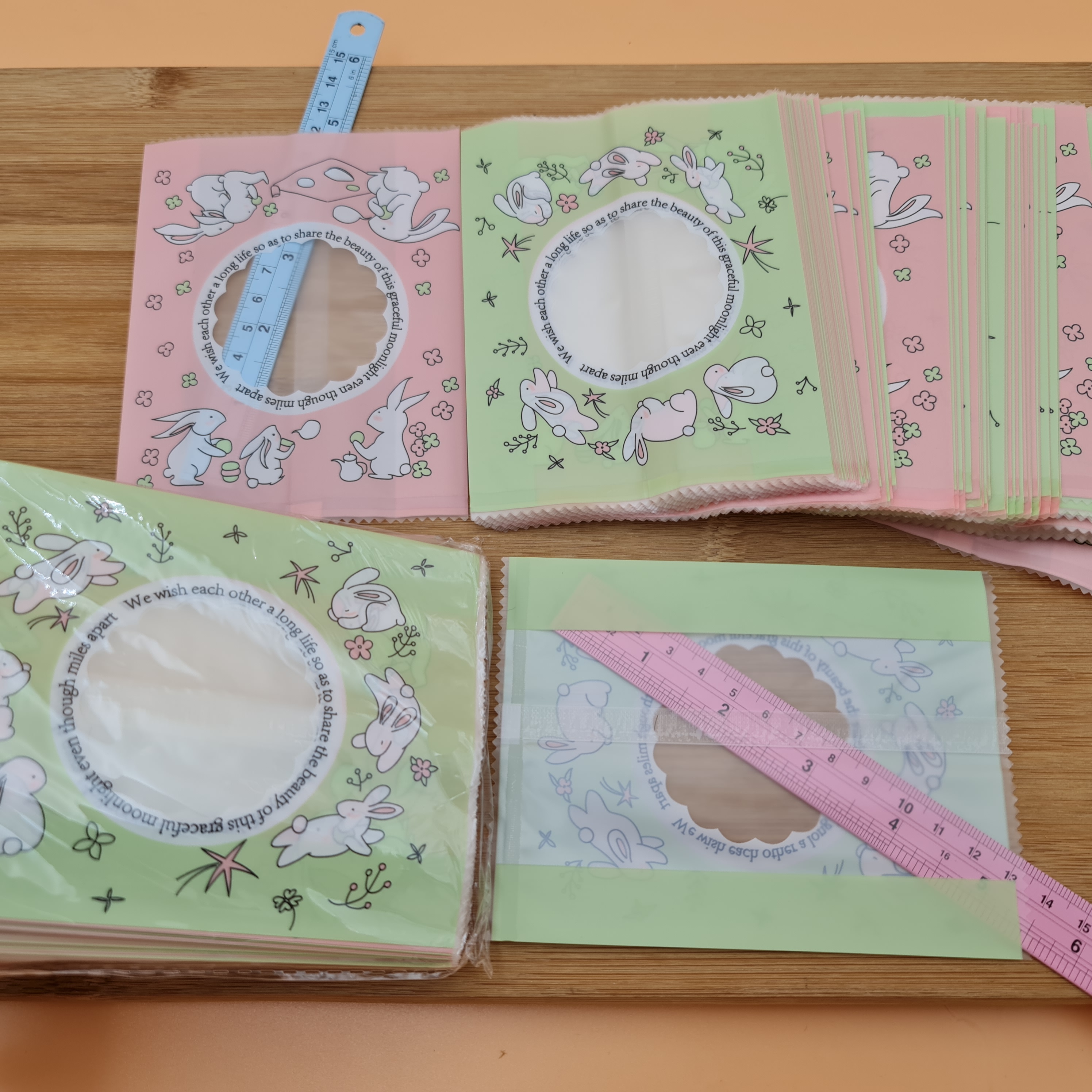 ✅🇹🇭 ถุงซีล 10×13.5cm. จำนวน95-100ใบ ลายกระต่าย2สี ซองซีล พลาสติก แพ็คเกจ เบเกอรี่ j12