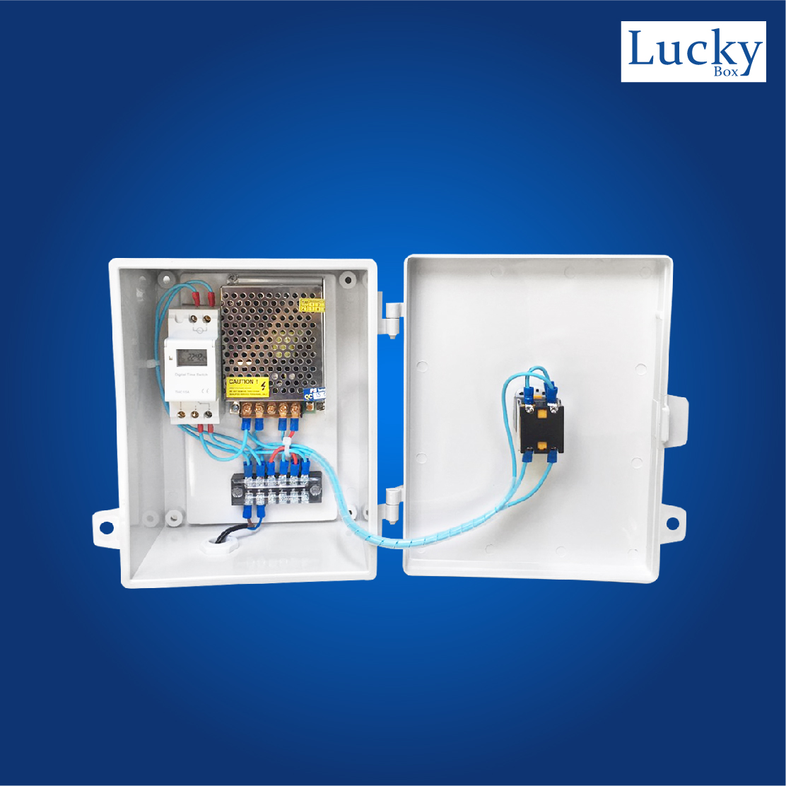 ตู้ควบคุมปั้มน้ำไดอะแฟรม ตั้งเวลาหัวพ่นหมอกอัตโนมัติ รุ่น 1CH-AC-001