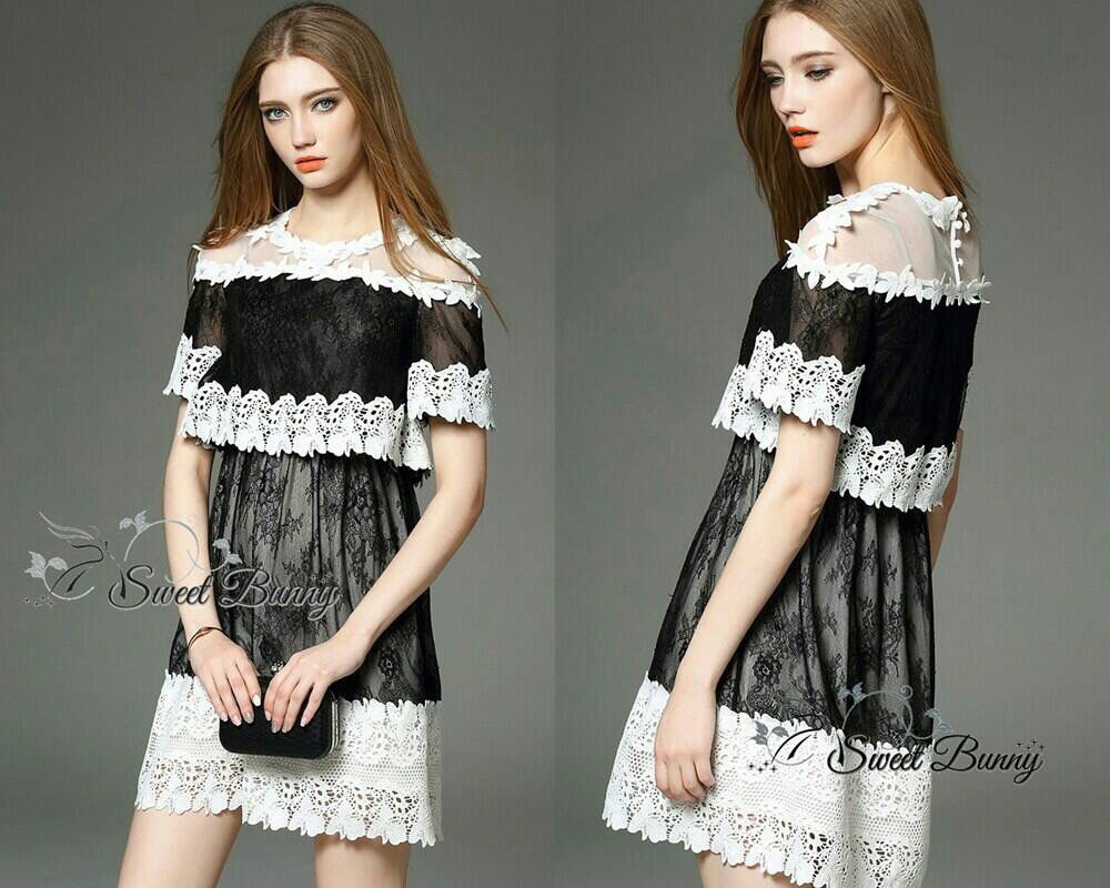 Sweet Bunny Present... Lace insert midi dress