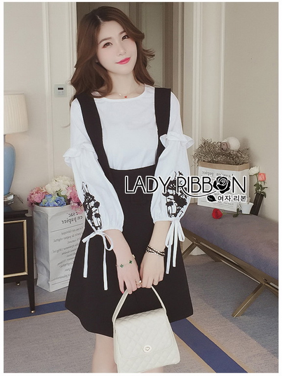 Overall Dress Lady Ribbon ขายเอี๊ยมเดรส