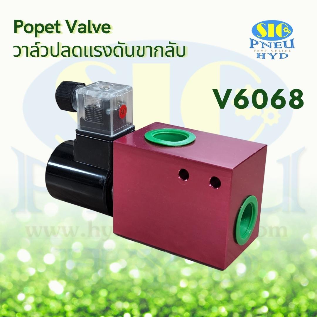 V6068 Poppet Valve 114 LPM 3/4"BSPT วาล์วปลดแรงดันขากลับ HYDROMAX