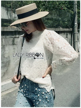 Lady Morgan Zig-Zag Vintage Lace Blouse