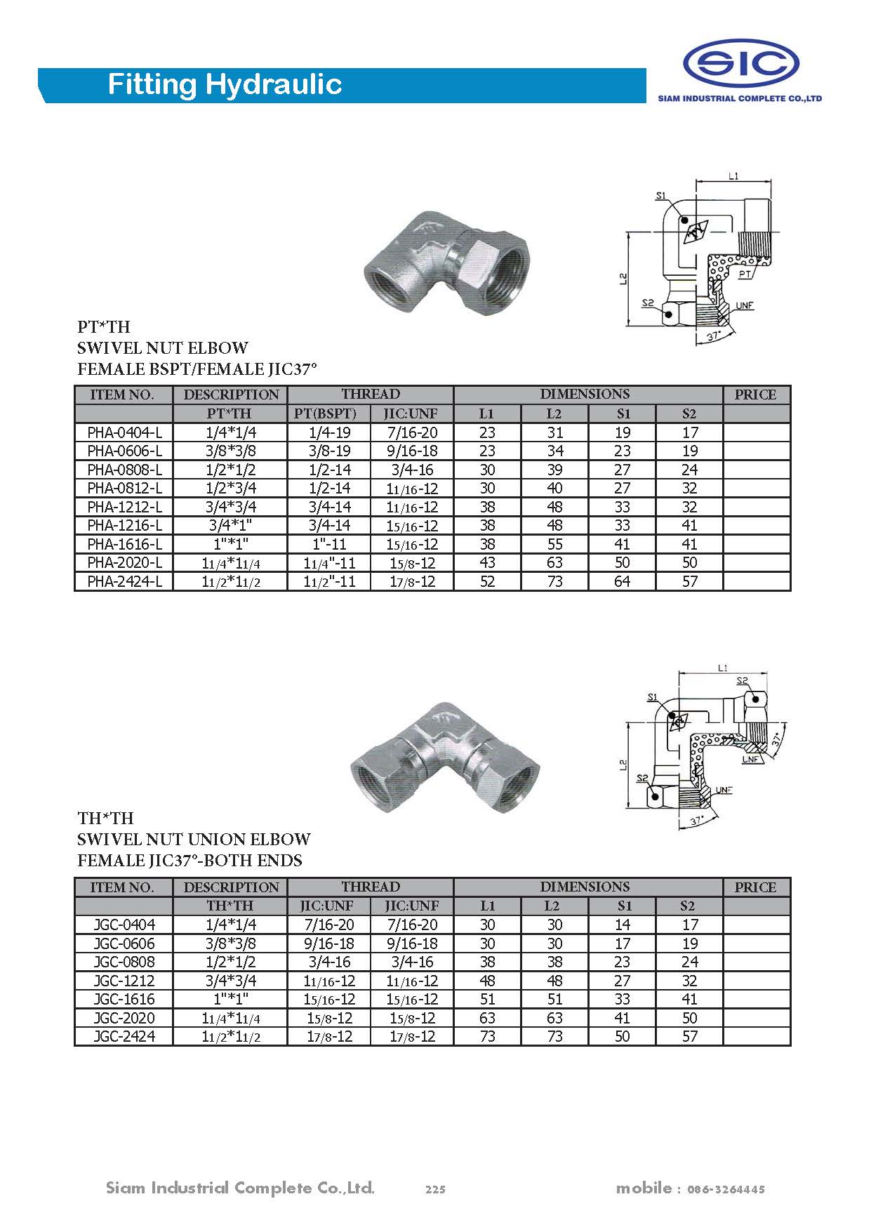 ข้อต่อไฮดรอลิค Fitting Hydraulic 3000 PSI