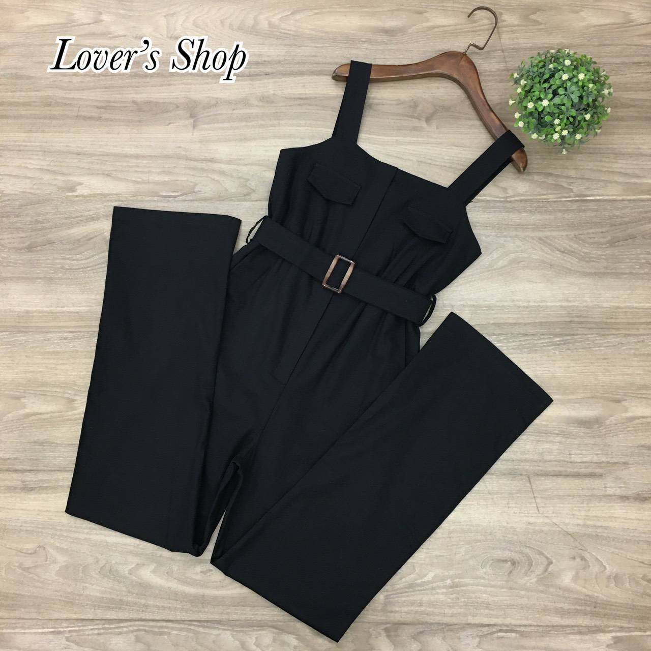 จั้มสูทขายาวผ้าลินิน ดีเทลสายเดี่ยว