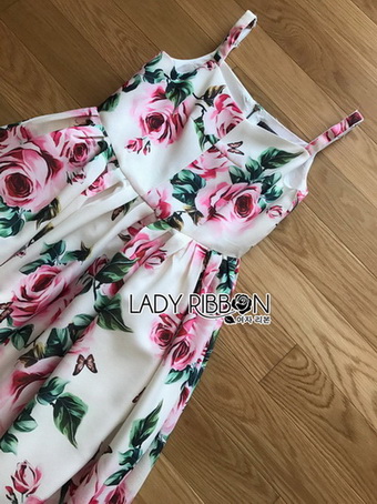 Lady Amy Rose Blossom Printed Crepe Dress
