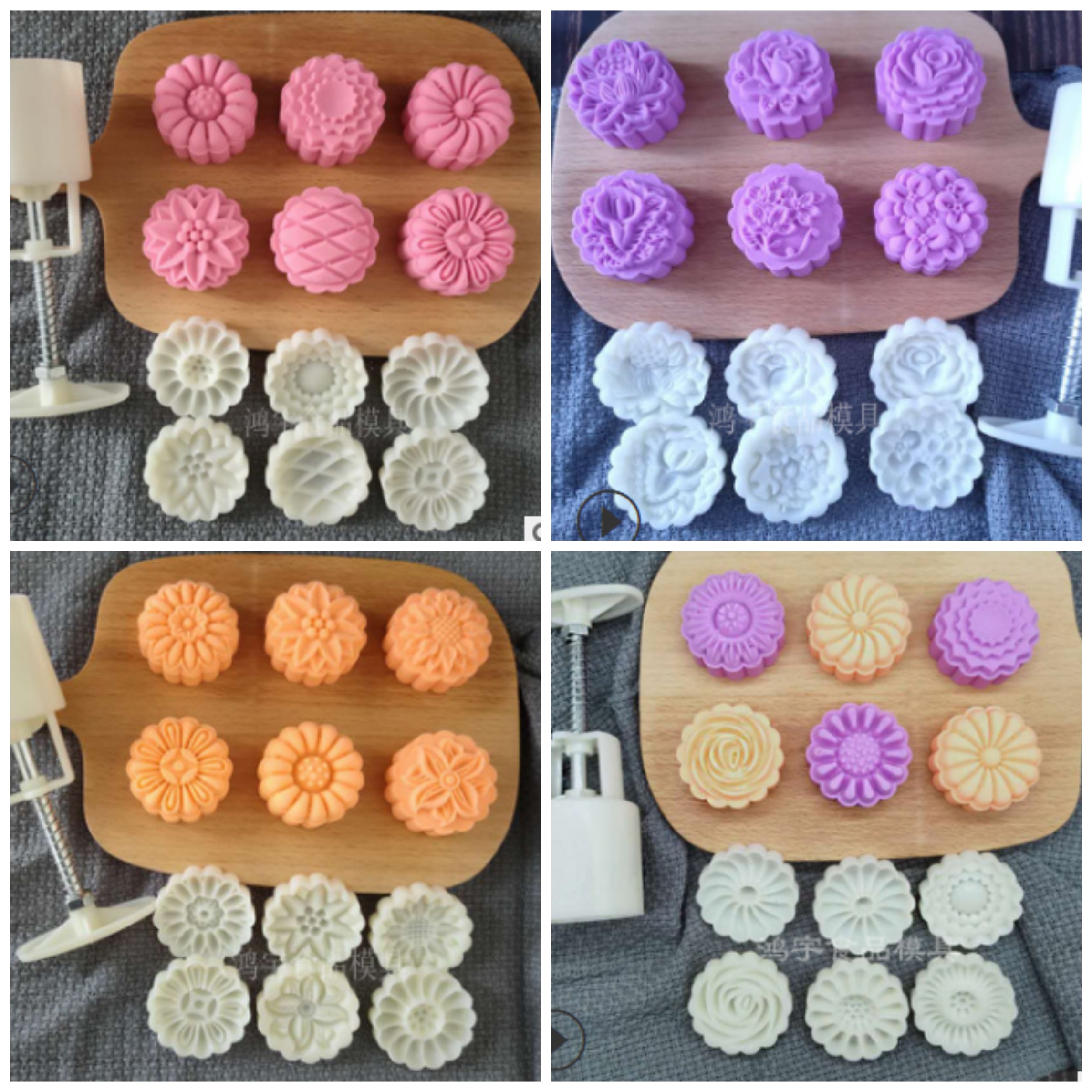 แม่พิมพ์ไหว้พระจันทร์ 50กรัม ตัวกด+แผ่นลาย ขนมไหว้พระจันทร์ บัวหิมะ ถั่วกวน คุ๊กกี้ ชีสทาร์ต