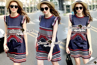 SS05290816 Seoul Secret Say's...Chic Navy Bohe Mini Dress