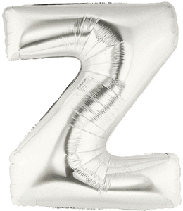 ลูกโป่งตัวอักษร Z ขนาด 14 นิ้ว Alphabet Letter Foil Balloon Silver Color
