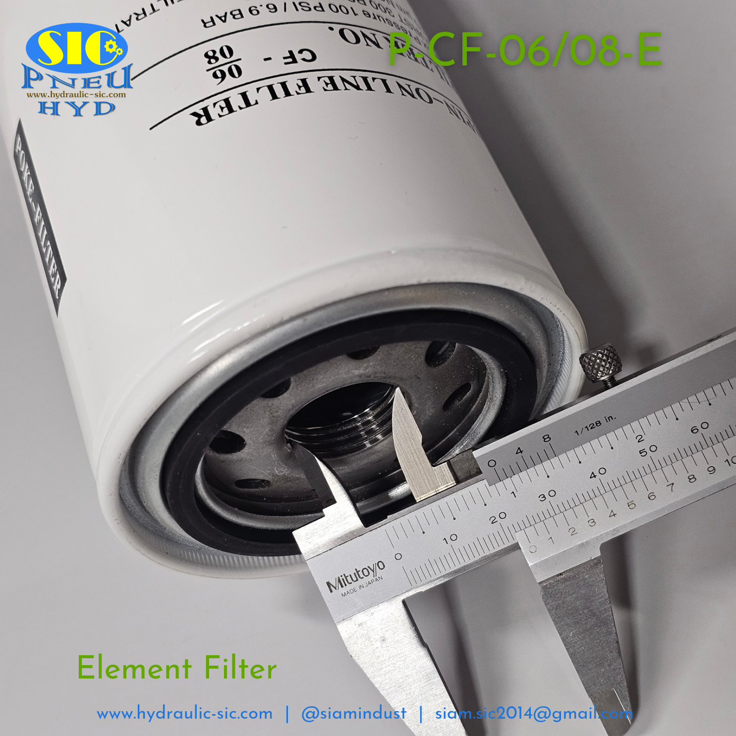 P-CF-06 : POKE Spin On Filter 3/4" ไส้กรองไฮดรอลิค 10 Micron กรองขากลับ กรองละเอียด กรองกระป๋อง