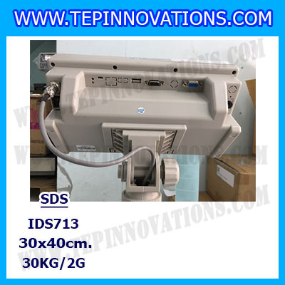 เครื่องชั่งดิจิตอล30kg รุ่น IDS713 พิกัด 30kg x 2g ตาชั่งดิจิตอล30kg เครื่องชั่งแบบปริ้นสติ๊กเกอร์ในตัว ขนาดแท่น 30x40 cm. ยี่ห้อ SDS รุ่น IDS713