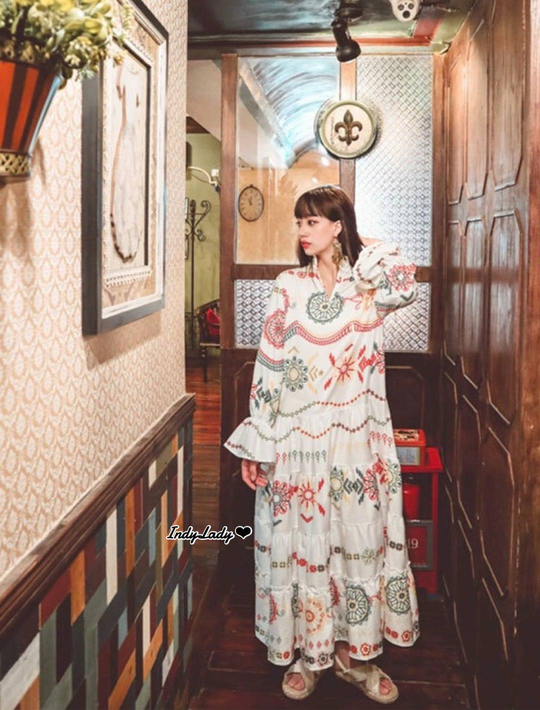 Maxi Dress แขนยาว