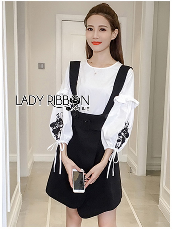 Overall Dress Lady Ribbon ขายเอี๊ยมเดรส