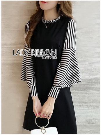Plain Lady Ribbon Black Dress