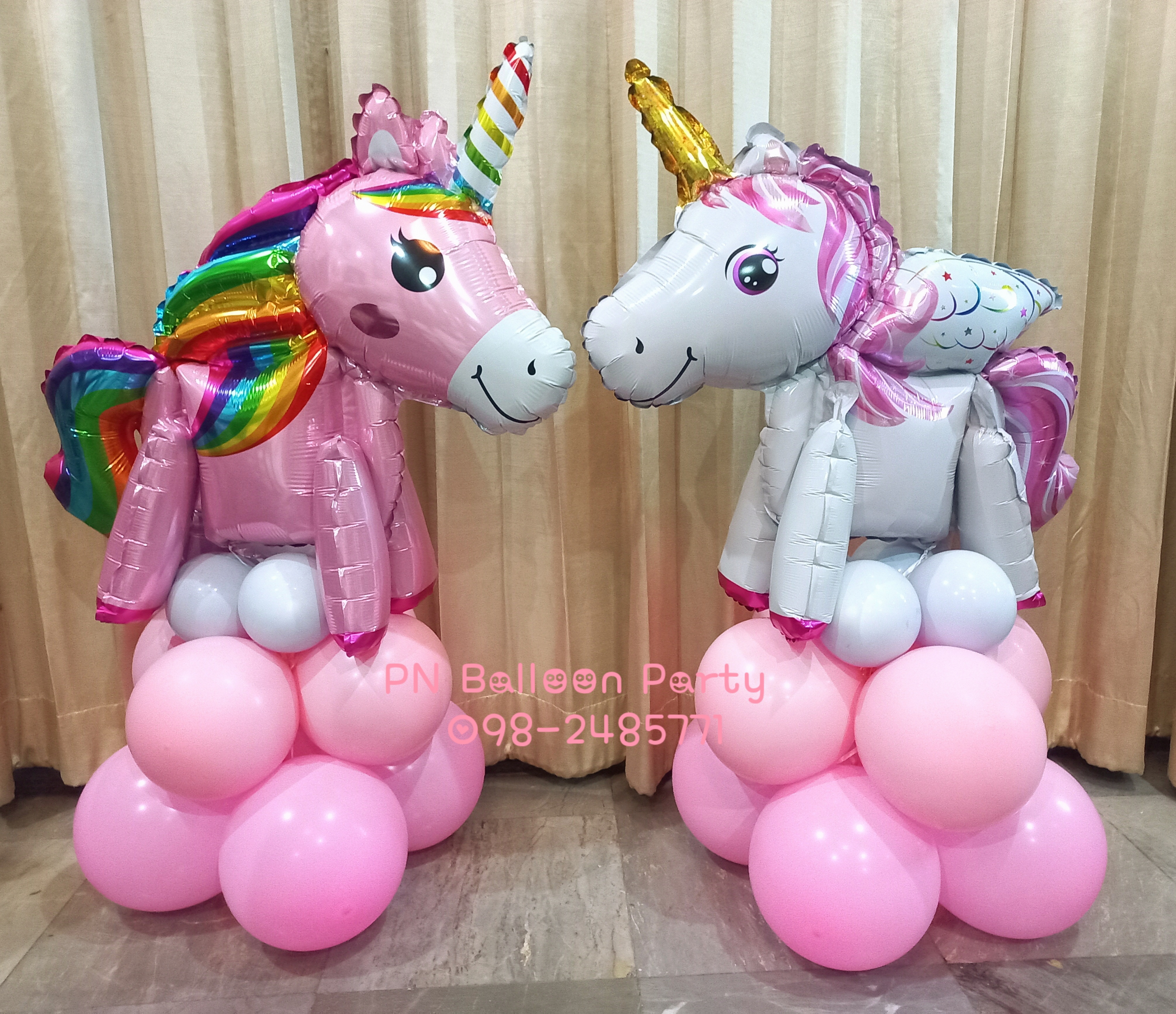 ลูกโป่งโพนี่ยูนิคอร์น แบบตั้งเป็น 3 ชั้น ม้ายูนิคอร์นUnicorn Foil Balloons