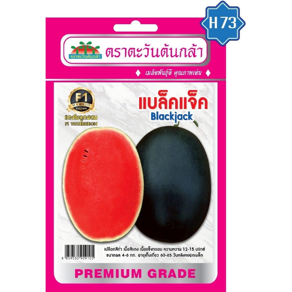Advance Seeds(ตราตะวันต้นกล้า) Advance Seeds(ตราตะวันต้นกล้า) ADVF1 ซฟ เมล็ดพันธุ์ แตงโม แบล็คแจ็ค ตราตะวันต้นกล้า H73