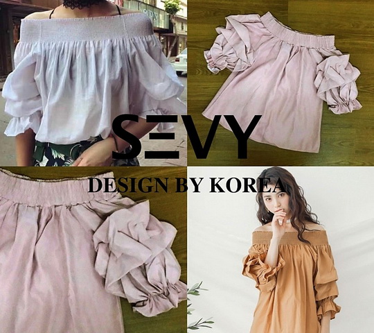 เสื้อเปิดไหล่สม็อคแขนยาว