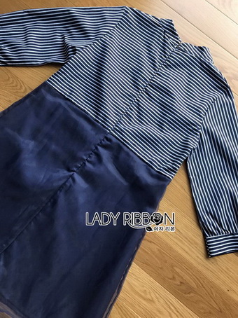 Lady Ribbon Organza Dress with Necklace