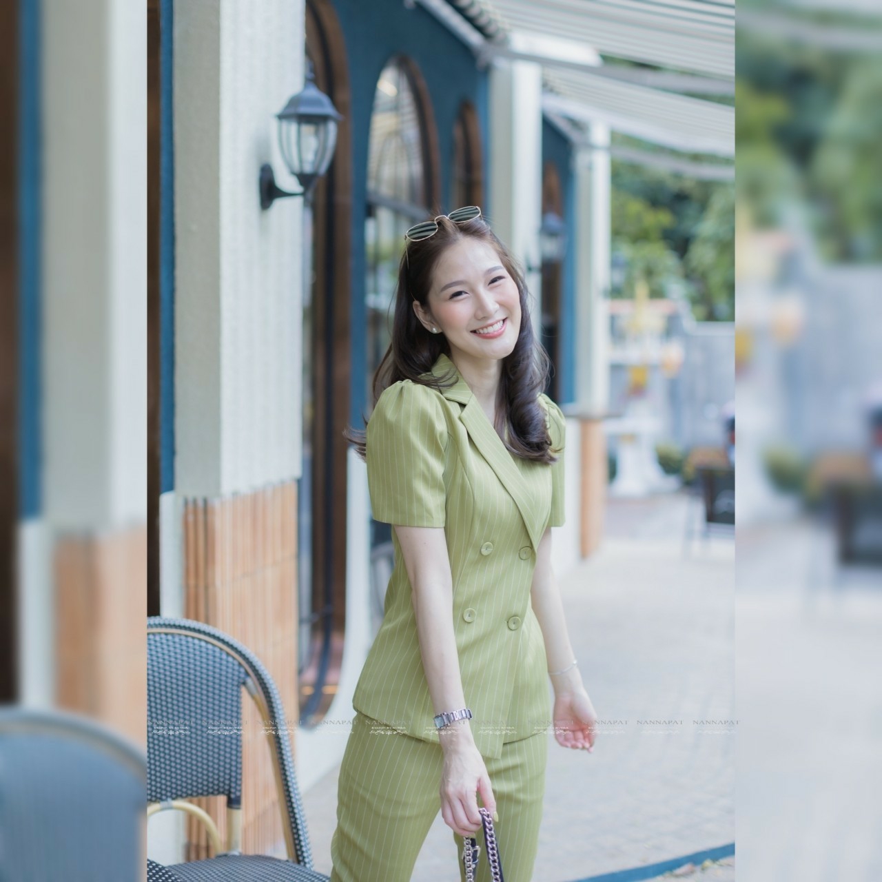 เสื้อกระดุมหน้า กางเกงมีกระเป๋าข้าง