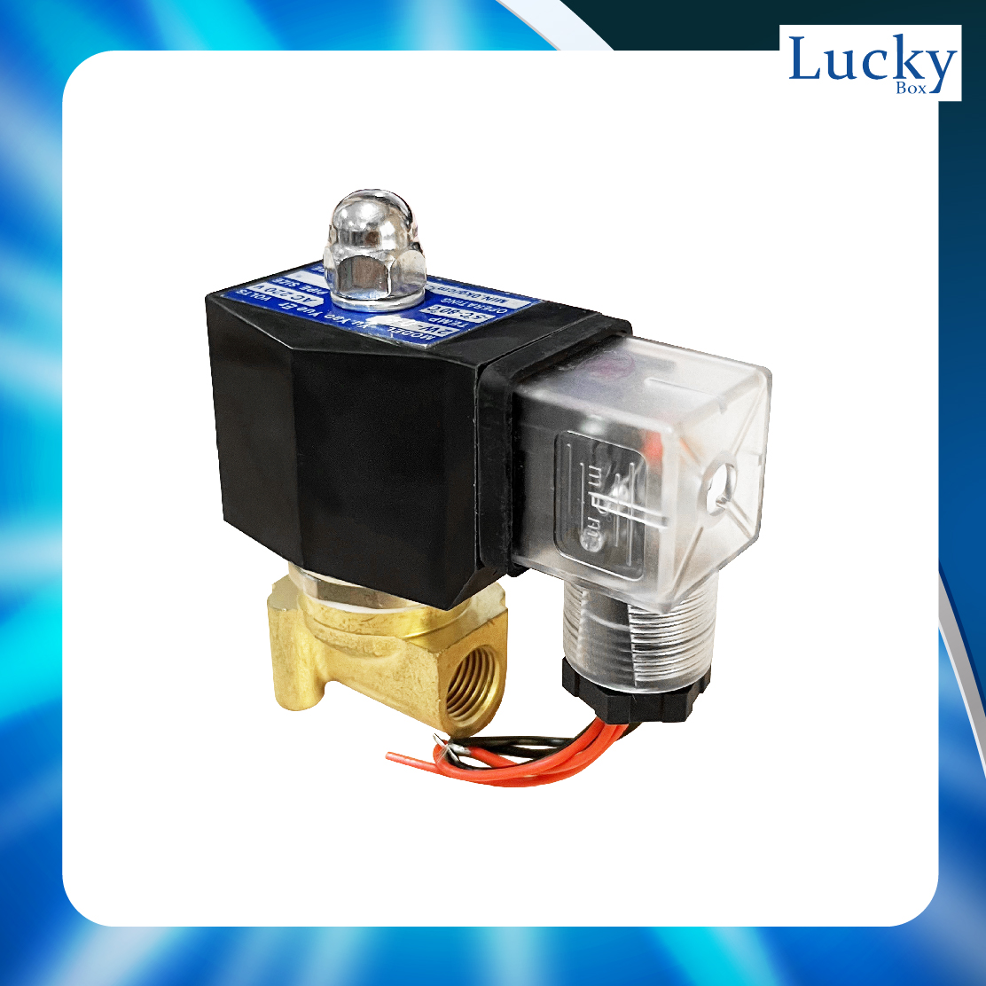 Solenoid Valve โซลินอยด์ทองเหลือง 1/4 นิ้ว (2 หุน) AC220V แบบเหลี่ยม