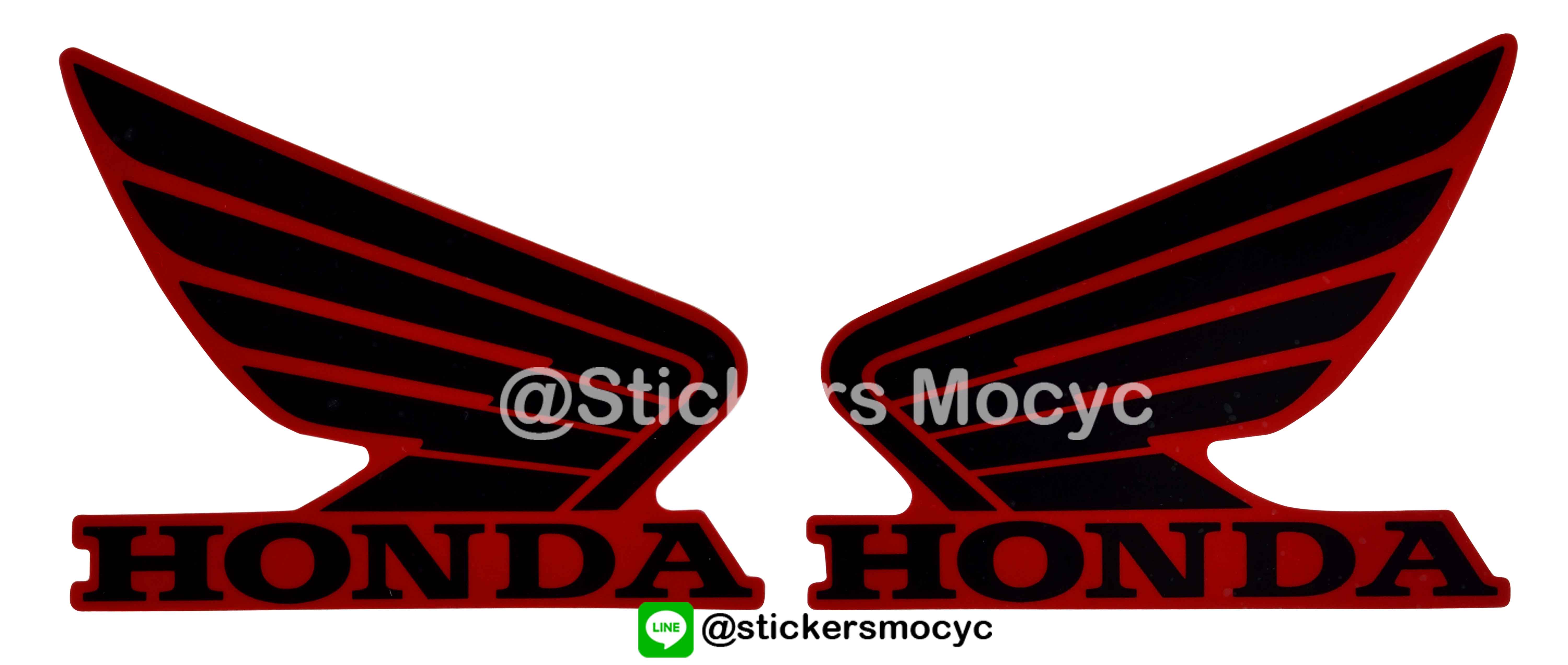 สติ๊กเกอร์ 3m ปีกนก Logo Honda สีดํา จำนวน 2 ชิ้น