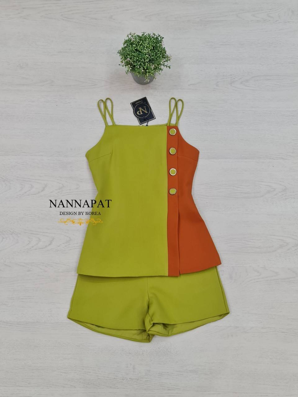 เสื้อสายเดียวทูโทน ซิปหลัง